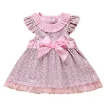 Princess Baby Girls Dress Floral Summer Girl Dresses Top Quality 100%Cotton Bow Infant Dress for Kids Clothing