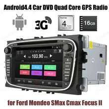 for Ford Mondeo SMax Cmax Focus II 2 din 16G ROM Car DVD GPS touch screen Radio Wifi 3G BT Android4.4 stereo