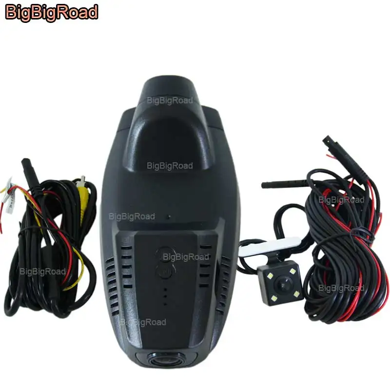 BigBigRoad для Ford Escape Kuga 2013 автомобильный wifi DVR видеорегистратор Novatek 96655 видеорегистратор две камеры - Название цвета: Black Dual Cameras