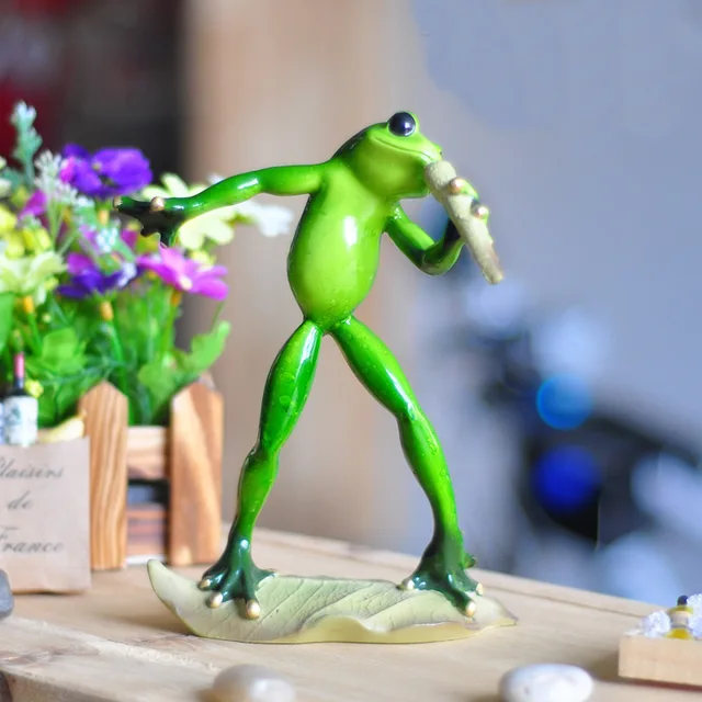 Miniature Frogs Figurine Modern Resin Home Sculpture Dolls Resin Model