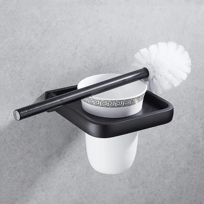 toilet brush holder Набор оборудования для ванной комнаты алюминиевый держатель для полотенец вешалка для полотенец для туалета держатель для щетки угловая полка аксессуары для ванной комнаты Набор - Цвет: toilet brush holder