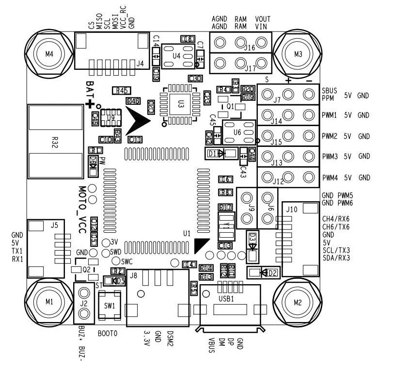 F4 PRO V2 FC / F4 V3S Plus Flight Controller + 30A 4in1 ESC / 45A / 35A BLheli_S 4 In 1 ESC / XF5804 PRO For RC FPV Racer Drone 25