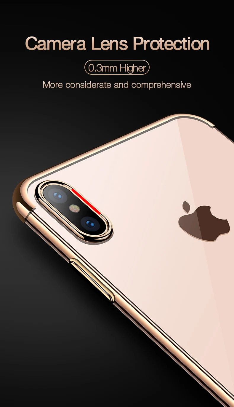 CAFELE Case for iPhone XS Max Silicone Color Plating Case Cover Transparent Backing Soft TPU Phone Cover for New iPhone XSMax (5)