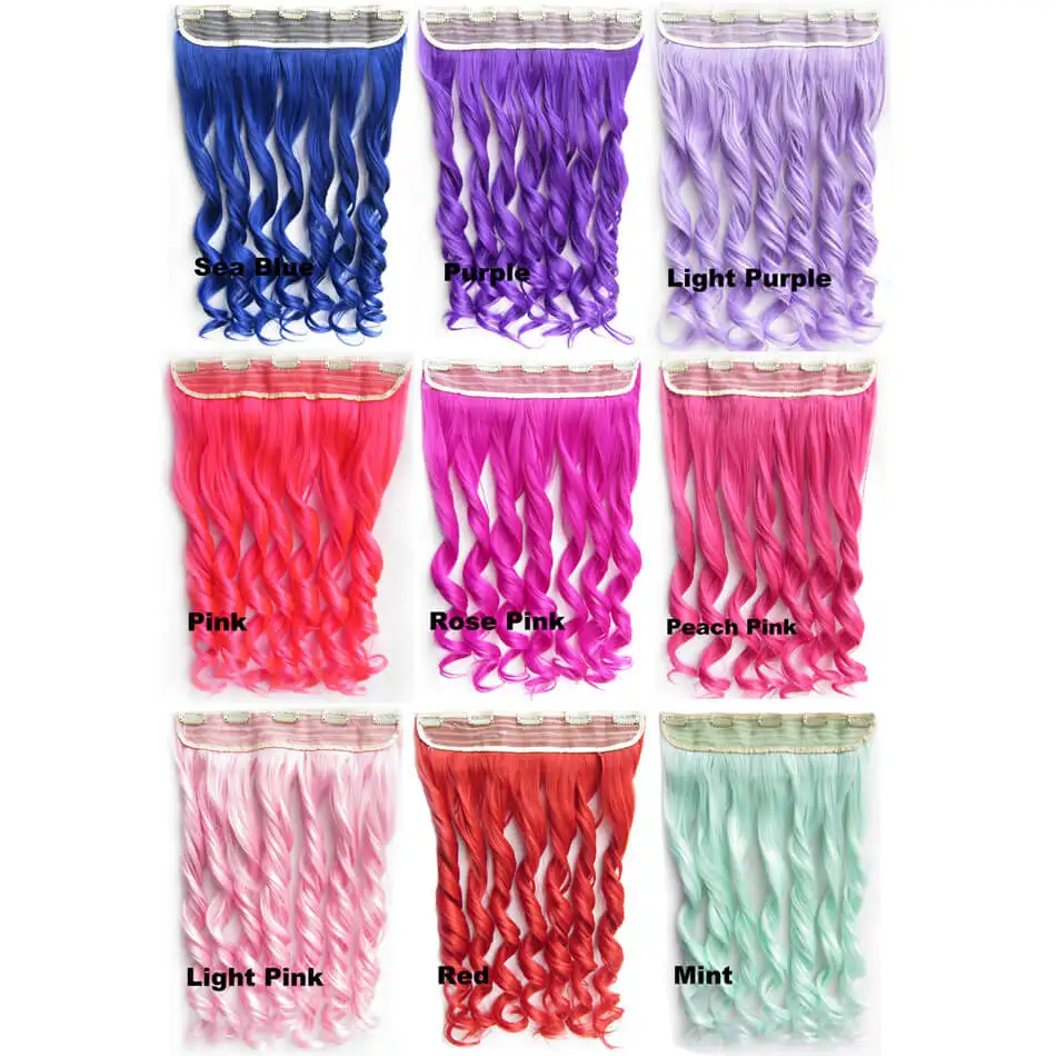 Fantasy Clip Hair Extensions Loose Wave 60cm Thick Hair Clip Hair Pieces Black Brown Blonde High Temperature Synthetic Fiber