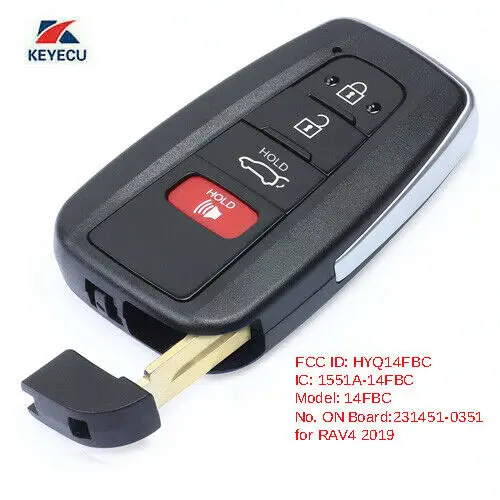 

KEYECU Replacement Smart Remote Key Fob for Toyota RAV4 2019 - HYQ14FBC
