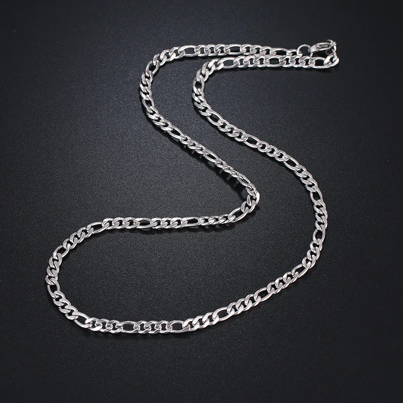 Ожерелья-цепочки из нержавеющей стали для мужчин и женщин, цвета: золотистый, серебристый, с подвеской, плоские, не выцветают, ювелирные изделия A1305