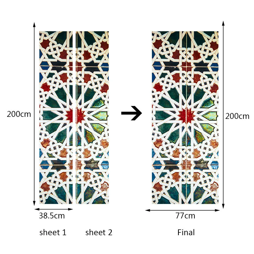 Индивидуальный размер/77*200 см калейдоскоп креативный дверной стикер Самоклеющиеся DIY водонепроницаемые обои домашний декор плакат на стену наклейки