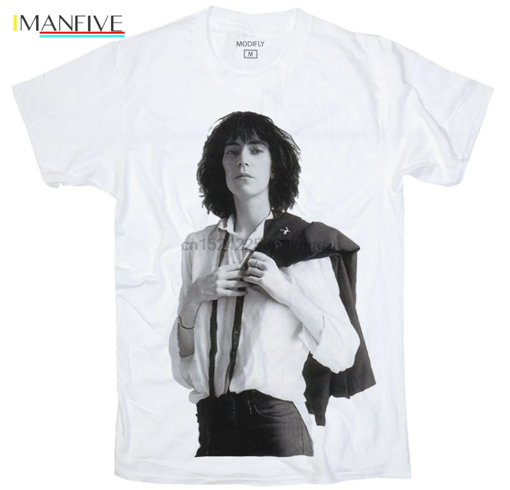 

NWT Patti Smith New Wave Gothic Men Woman White T-Shirt New Fashion for Men Short Sleeve Top Tee