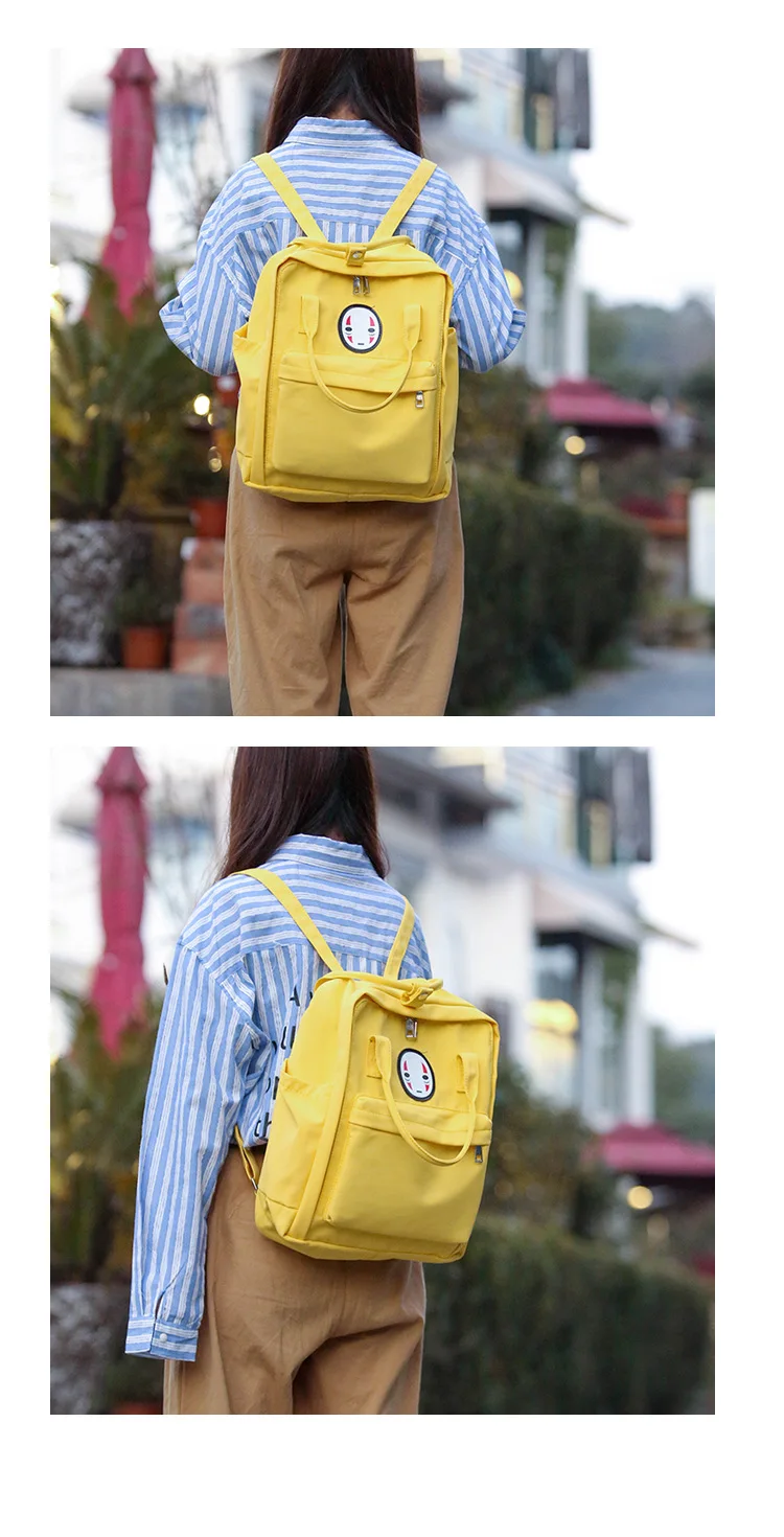 Новинка, женский рюкзак с принтом, сумка для женщин, большой школьный рюкзак для ноутбука, для колледжа, студента, дорожная сумка, Mochila, желтый