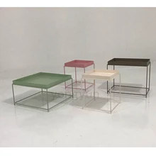 Современный дизайн, металлический стальной поднос, стол, современный Лофт, чайный столик, Объединенный чайный журнальный столик, минимализм, дизайн, приставной столик