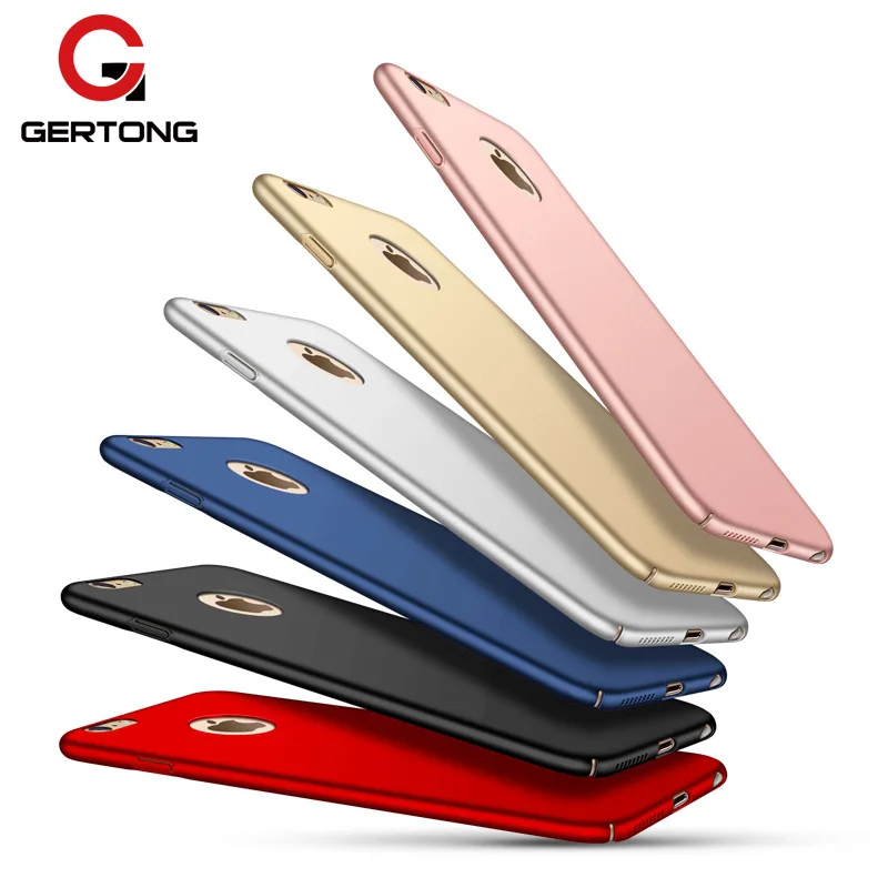 

GerTong Newest Red Phone Case for iPhone X Luxury Matte Hard Plastic Full Body Back Cover Shell for iPhone 7 6 S 6S Plus 5 5S SE