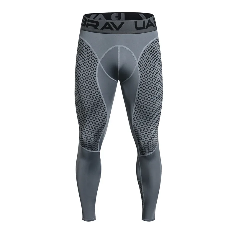 UABRAV компрессионные штаны для бега, мужские колготки для бега, длинные спортивные Леггинсы для баскетбола, бега, тренажерного зала, для фитнеса - Цвет: grey