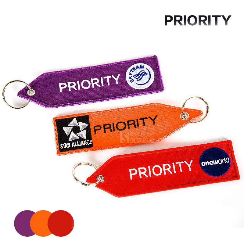 

STAR ALLIANCE Priority Logo Key Chain Key Ring Keychains Embroidered Fob Charms Pendant for Flight Crew Luggage Tag Handbag Tags