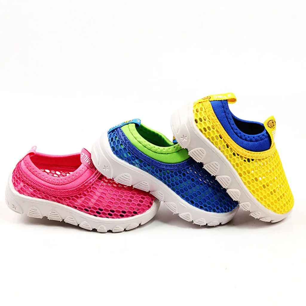LONSANT/Обувь для маленьких девочек и мальчиков; Повседневная обувь для всех сезонов; Детские сетчатые однотонные кроссовки для бега; детская обувь