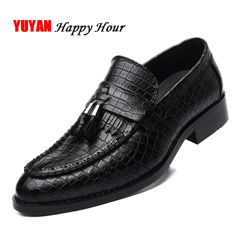 Mens Business Shoes Soft Leather Tassel Shoes Flat Comfortable Oxfords