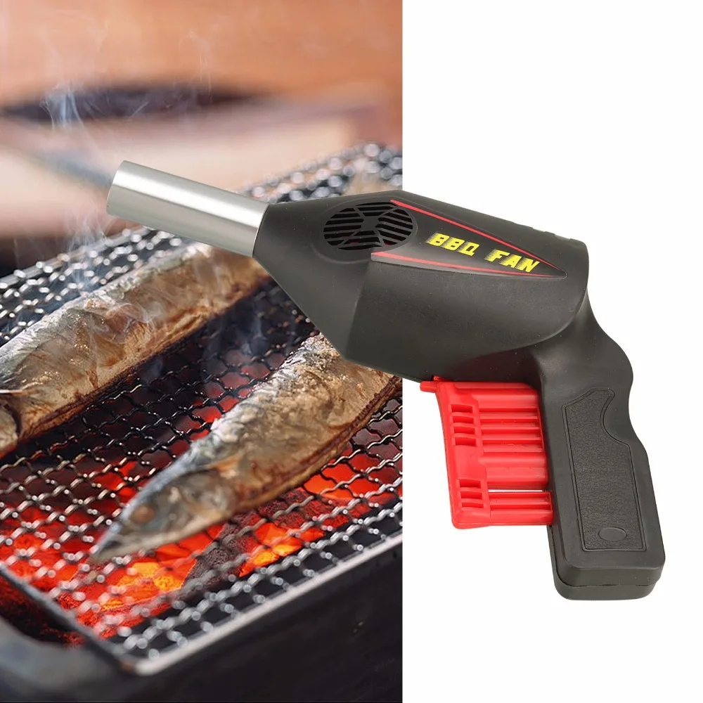 Portable Manual BBQ Blower Black Outdoor Cooking Picnic Camping Fan