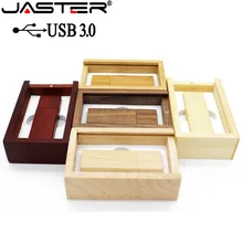 JASTER USB 3,0 логотип на заказ Деревянный usb+ коробка usb флэш-накопитель карта памяти 4 ГБ 8 ГБ 16 ГБ 32 ГБ 64 ГБ U диск свадебный подарок