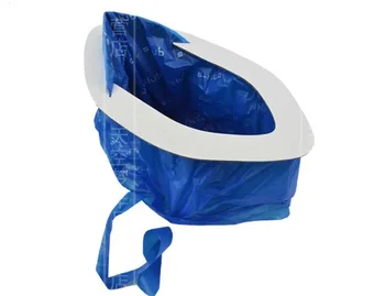 

unisex s-club mini toilet emergency portable folding toilet with 5 bags urine bag deposit bag car use