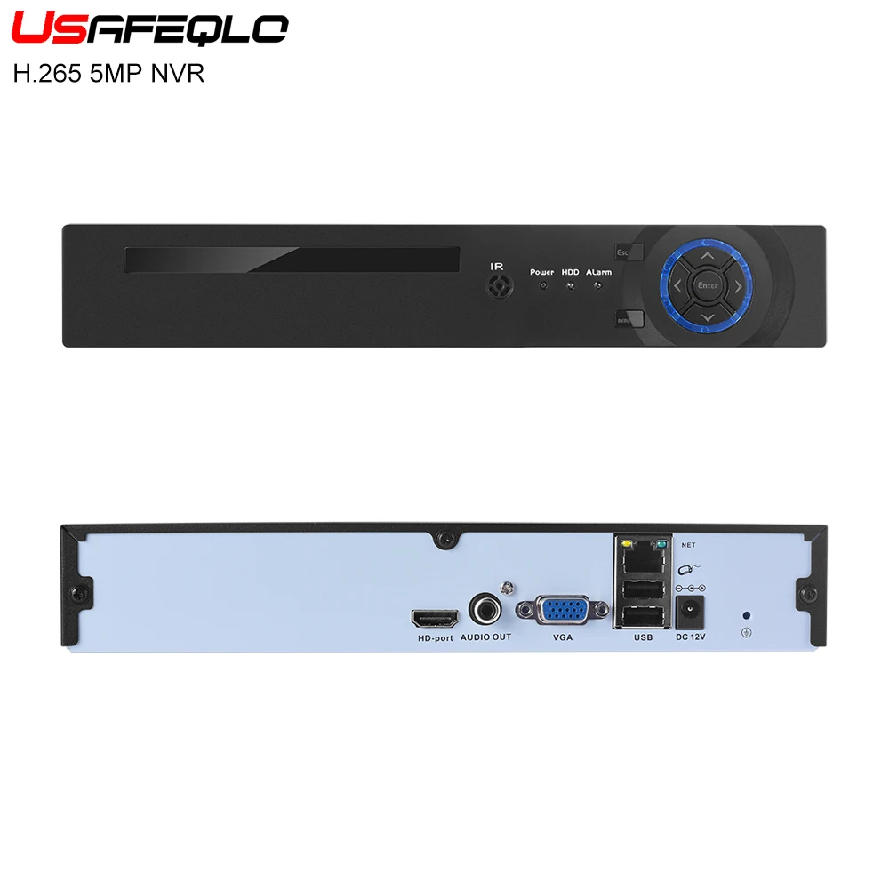 

USAFEQLO NEW H.265 5MP 8CH/16CH 5MP 1 SATA HDD Ports NVR XMEYE ONVIF P2P Motion Detection HDMI VGA CCTV Video Recorder