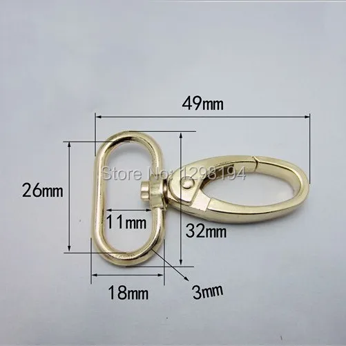 

20PCS Gold Curved Lobster Clasps Swivel Trigger Clips Snap Carabiner Lanyard Hook Hardware Backpack Keychain Camping Hike