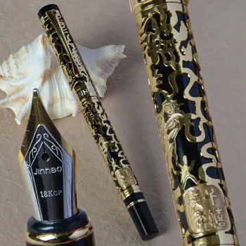 

FOUNTAIN PEN JINHAO 18KGP MEDIUM NIB 5000 BLACK AND GOLDEN ORANGE RED WHITE 3 COLORS FOR CHOOSE BUSINESS GIFT FREE SHIPPING