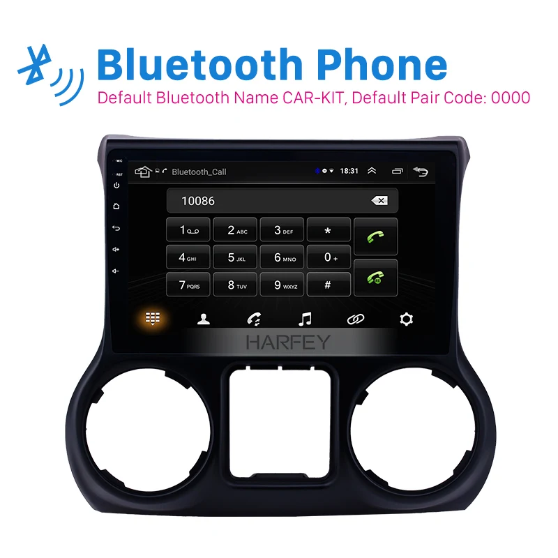 Excellent Harfey 2Din 10.1 Inch Car Radio Android 8.1 Stereo For JEEP Wrangler 2011-2017 left hand drive GPS Navigation Multimeida Player 1