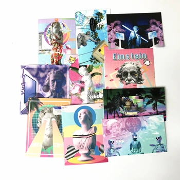 

TD ZW 10 Pcs/Lot Vaporwave Art Style Einstein Newton Stickers For Laptop Phone Luggage Car Guitar TV Box Kid Decal Stickers