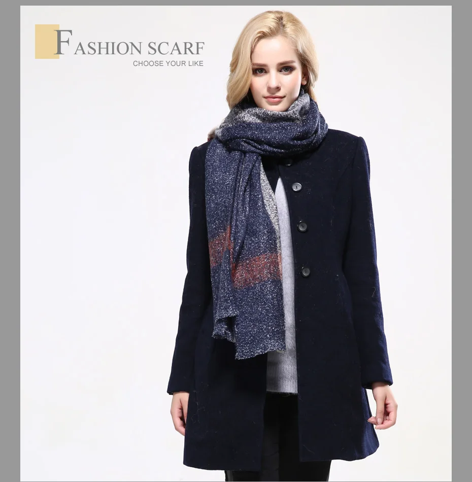 [VIANOSI] теплый шарф-одеяло, великолепный длинный шарф в клетку, толстые брендовые шали и шарфы для женщин VA084