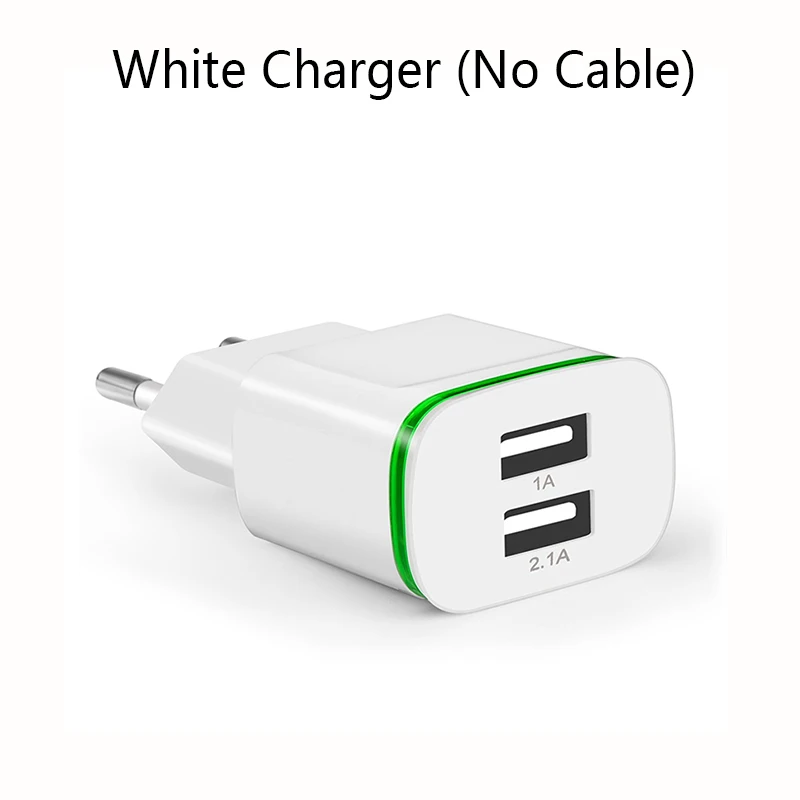 Универсальное USB зарядное устройство для телефона для iPhone samsung S 6 7 8 Plus, Кабель-адаптер, устройство Micro Data, 5 В, 2 А, быстрая зарядка, штепсельная вилка европейского стандарта для iPad - Тип штекера: Only White Charger
