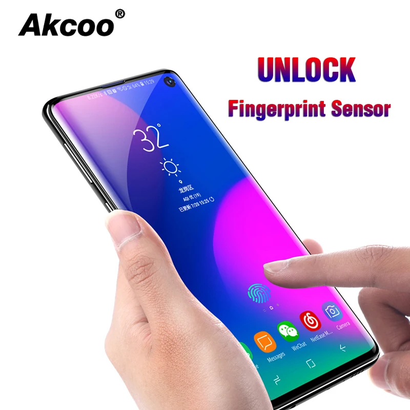 Akcoo S10 Plus защита экрана разблокировка с отпечатком пальца против царапин ПЭТ Передняя и задняя пленка для samsung S8 9 Note 8 9 10 Plus