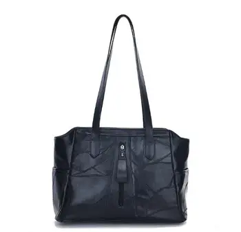 

Fashion Soft leather Women Handbag Soft Leather Black Shoulder Bag Large capacity Casual Women Bag Travel Bags
