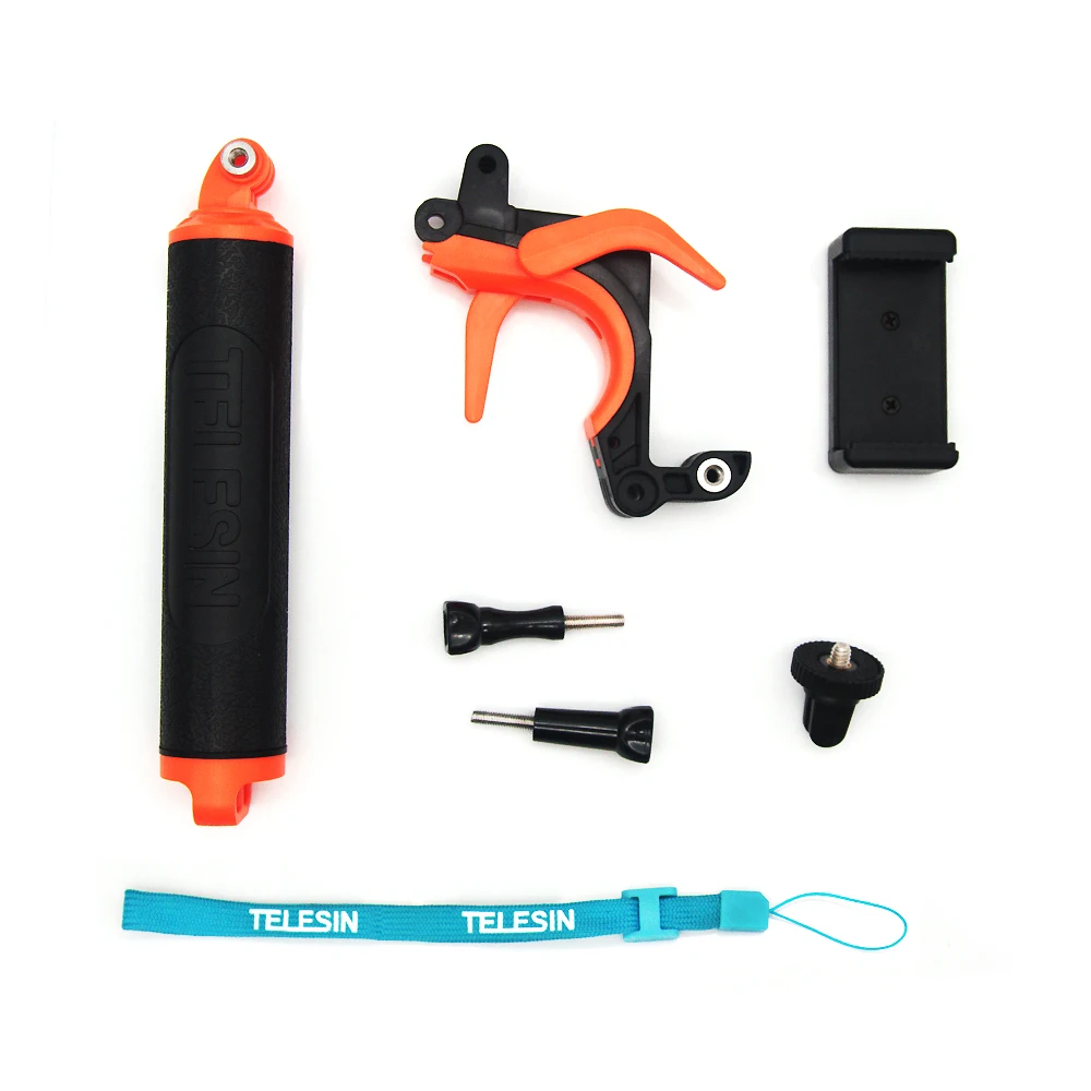 

TELESIN Shutter Stabilizer Section Pistol Trigger Grip Floating Handle Accessories for GoPro Hero 6 5 4 3 TELESIN Dome Port