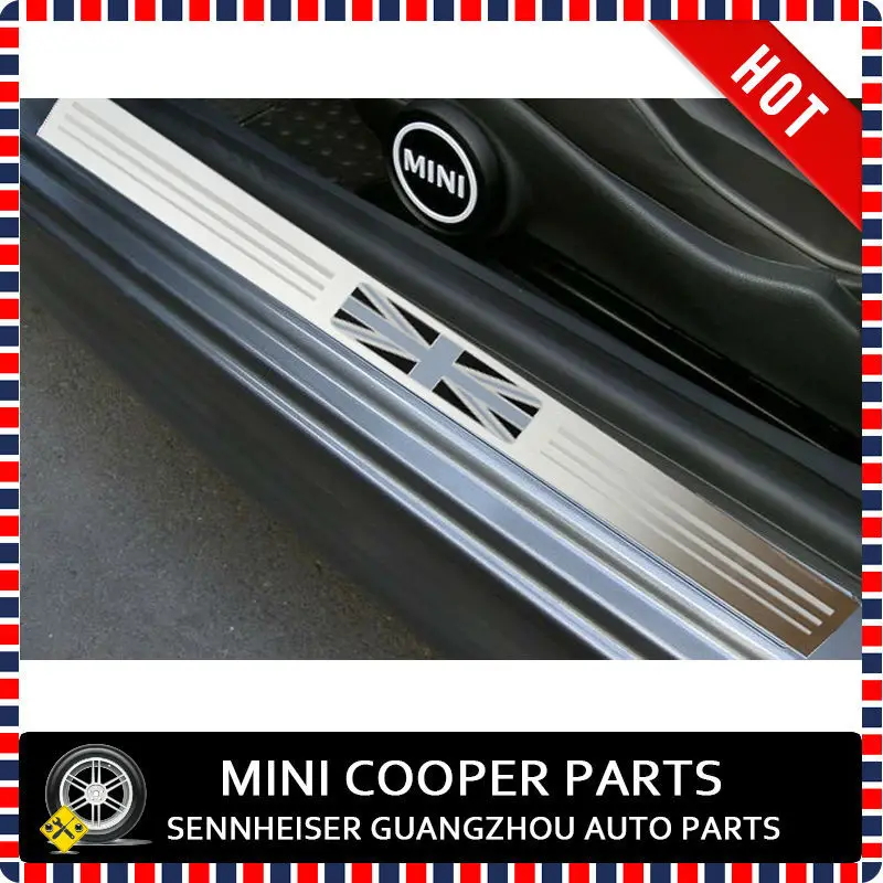 Mini Cooper Black Union Jack Style Door Sill Plate