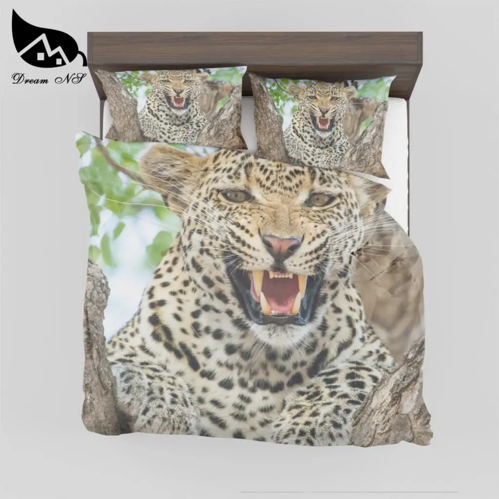 

Dream NS Customized 3D Prints Bedding set Jungle Cheetah Polyester cotton Bed room Home textiles Quit Duvet Pillowcase SMY028