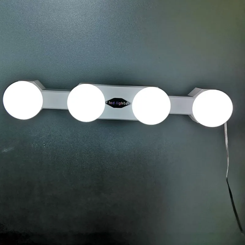 

Hot USB LED Makeup Lamp Bulbs Kit For Dressing Table Stepless Dimmable Vanity Mirror Light 3M Adhesive Paste Suction Cup 8W