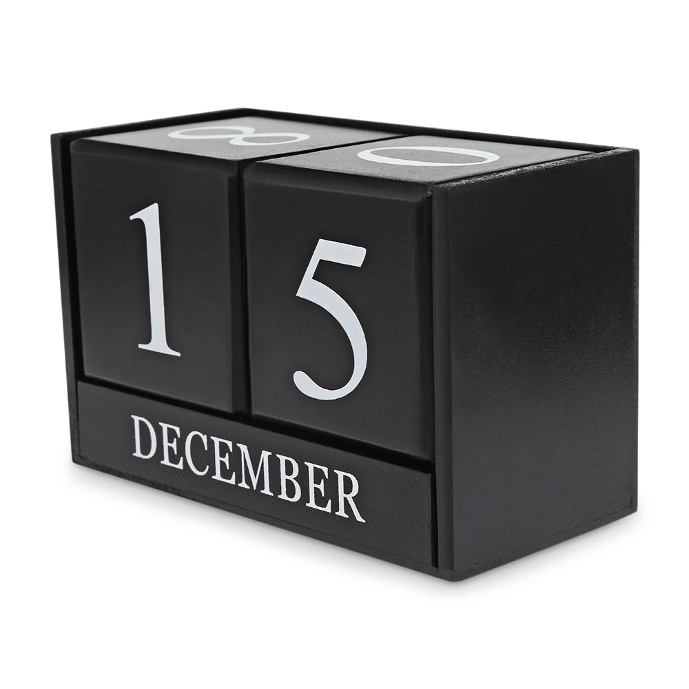 Creative Desktop Wooden Manual Calendar Office Decoration Table Home Bathroom Kitchen Ornament Decor crafts Photography Props | Дом и сад