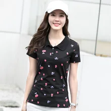 Новинка, рубашка поло для женщин, хлопок, модный принт в горошек, Camisa POLO, летние повседневные рубашки с коротким рукавом CSB09