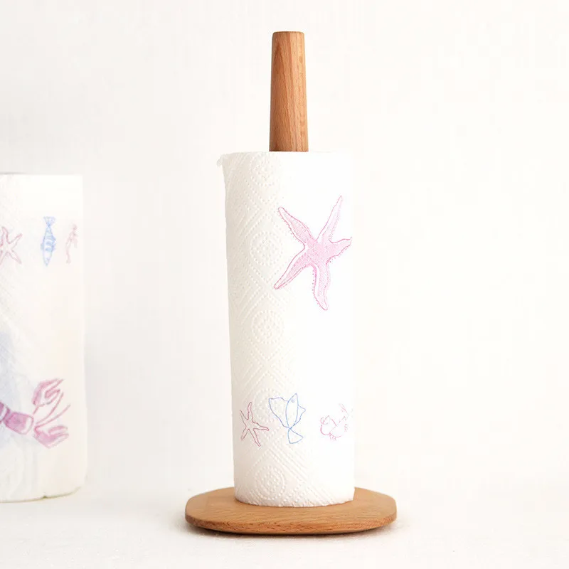 13.5*32cm Roll Paper Rack Wooden Kitchen Storage Rack Tissue Holder
