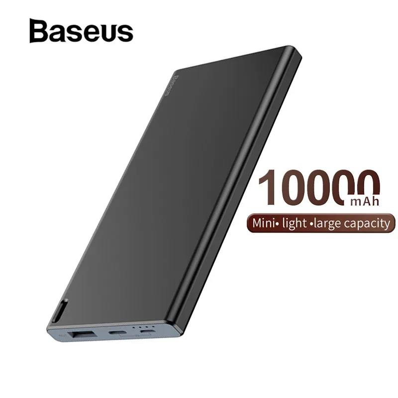 

Baseus Fast Charge 10000mAh Power Bank Type C Micro USB Charger for iPhone Xiaomi Mi 9 Samsung Huawei Portable Slim Powerbank