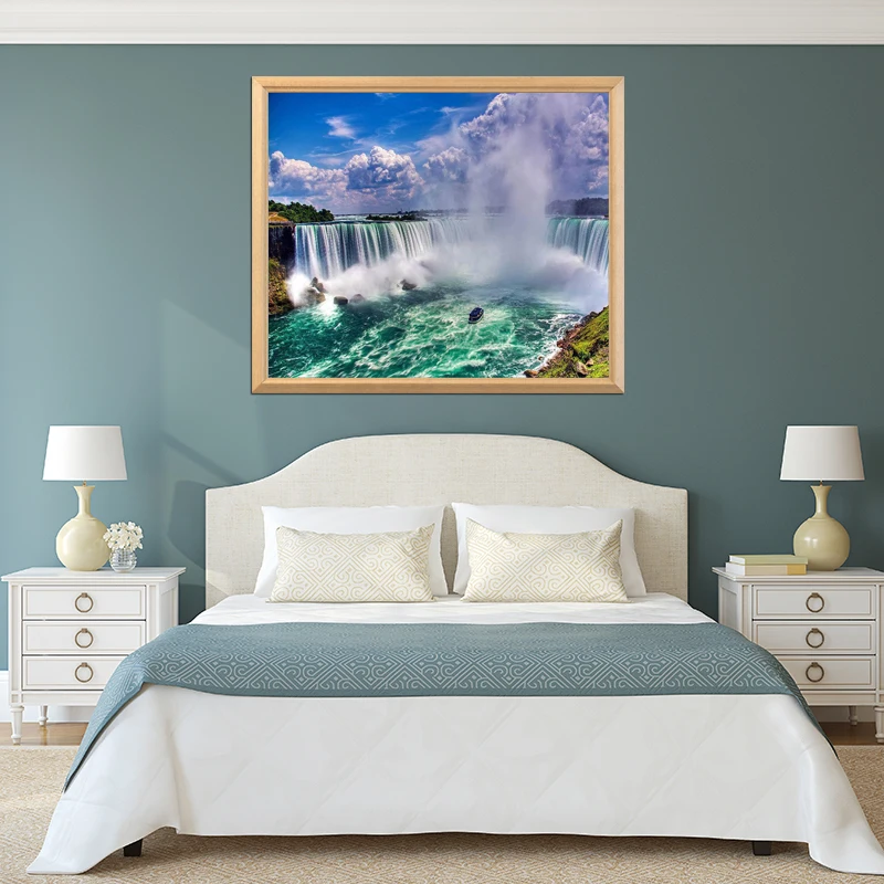 World Famous Scenic Spots Niagara Falls 5d Diy Diamond Painting Square Diamond Embroidery Rhinestones Mosaic Decor Pictures