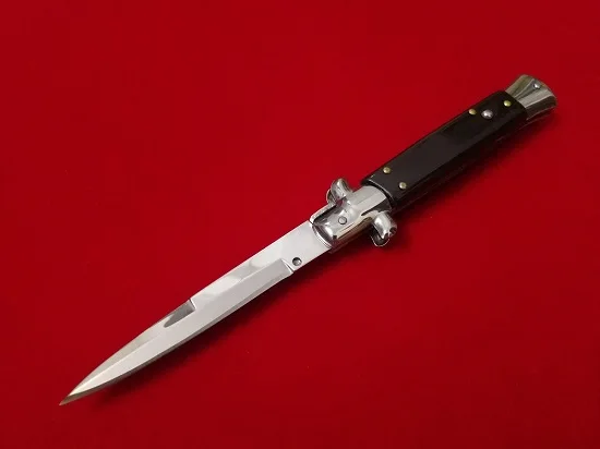 WHYEDC бренд AKC стилет складной нож 440A нержавеющая сталь зеркальное лезвие с акриловой ручкой тактический боевой военный нож s - Цвет: AKC-Black-Handle