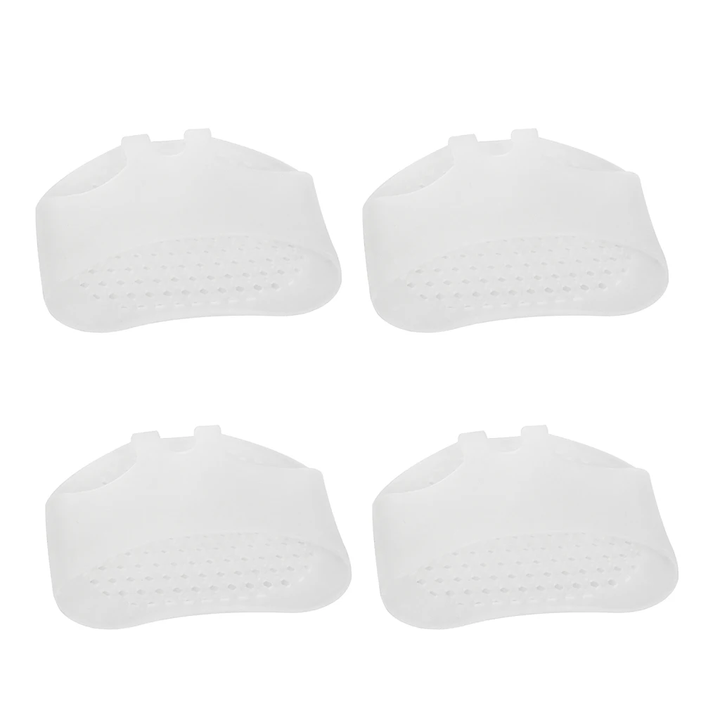 4pcs White Gel Half Toe Sleeve Metatarsal Pads Forefoot Cushions Bunion Pads Foot Protection For Men And Women
