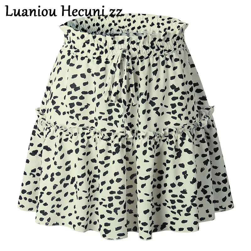 Chu Ni, сексуальная женская короткая юбка с леопардовым принтом, эластичная плиссированная мини-юбка с высокой талией, летние повседневные женские юбки больших размеров ON82