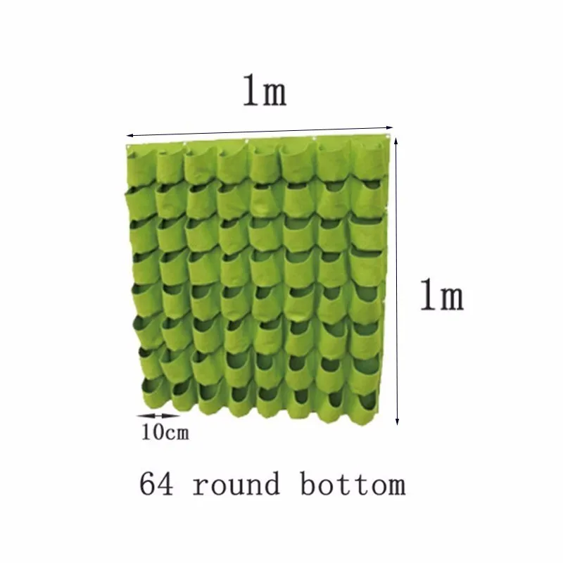 Черный/зеленый дышащий посадочный мешок нетканый завод растут вертикальные Висячие стены дома украшения для сада поставщиков Прямая поставка - Цвет: 64 round pockets
