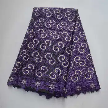 

Nigerian guipure Lace Fabric 2019 High Quality with stone African Cord Lace Guipure Lace Fabric For Wedding dress for women -J5