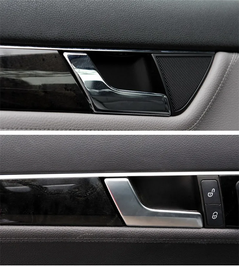 Дверные ручки для салона автомобиля для Mercedes-Benz c-класса W204 GLK, внутренняя дверная панель, ручка, Тяговая накладка, хромированная матовая/L R