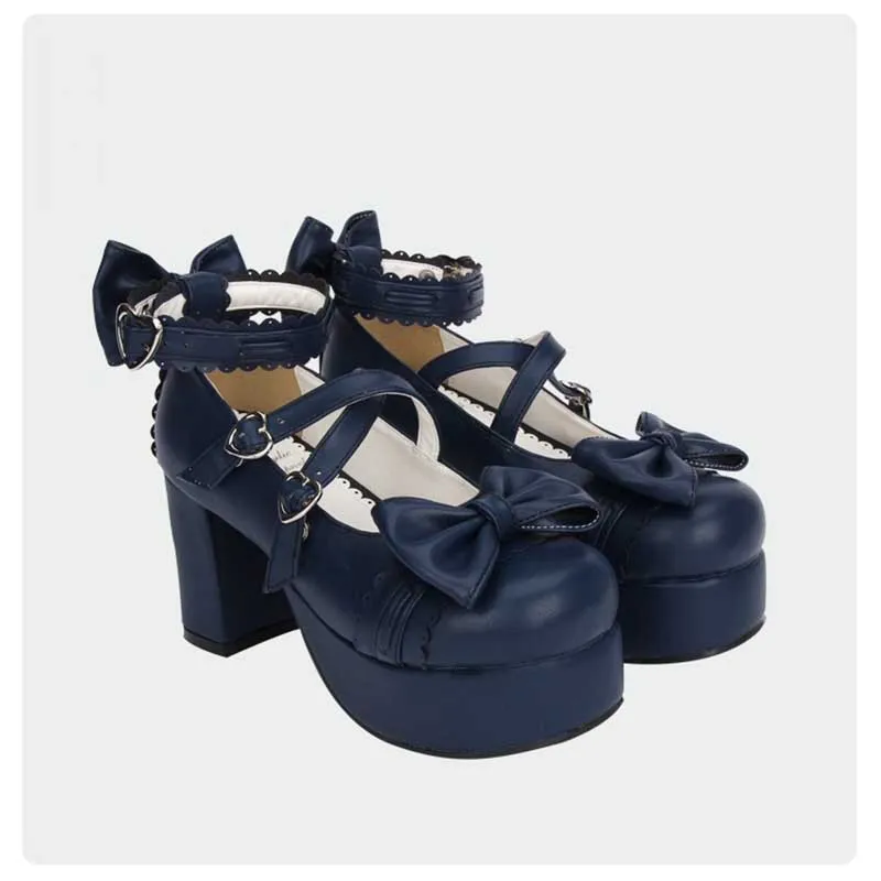 ROLECOS/Новинка; обувь принцессы на толстом каблуке для женщин; обувь Лолиты на платформе с ремешком на щиколотке; женская обувь для костюмированной вечеринки с бантом; обувь Лолиты
