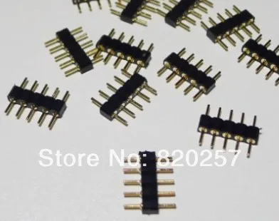 

Free shipping 100pcs lot 5pin RGBW needle connector, pin needle, male type 5pin black color, for LED RGBW strip DIY