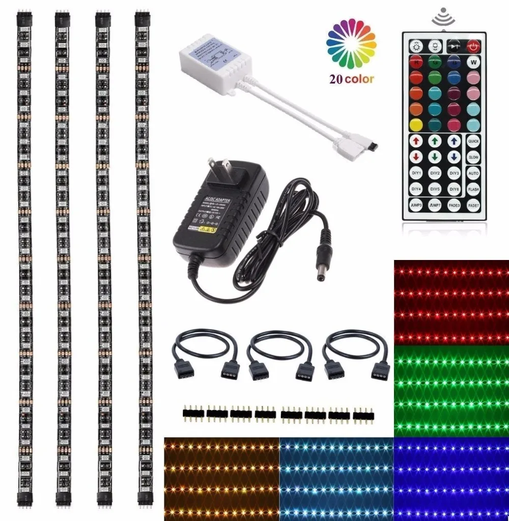 LED TV Backlight Kit 4x1.64ft Bias Lighting RGB Color Changing with