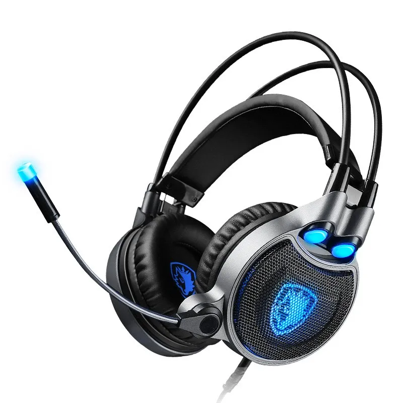 

SADES R1 USB 7.1 Surround Sound Gaming Headset Over-ear headband Computer Headphones with Vibration LED Light game gamer